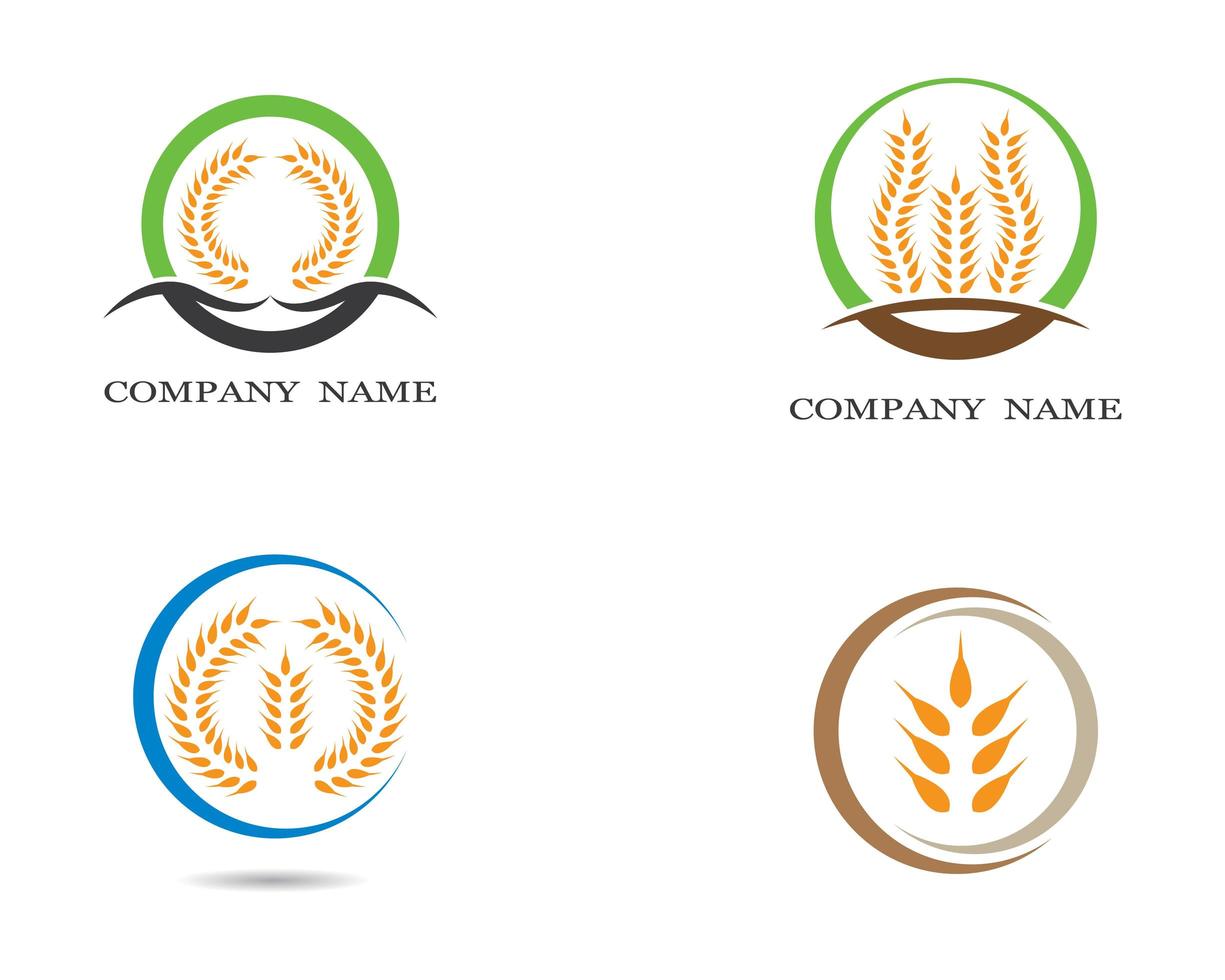 Wheat Icon Logos Set vector