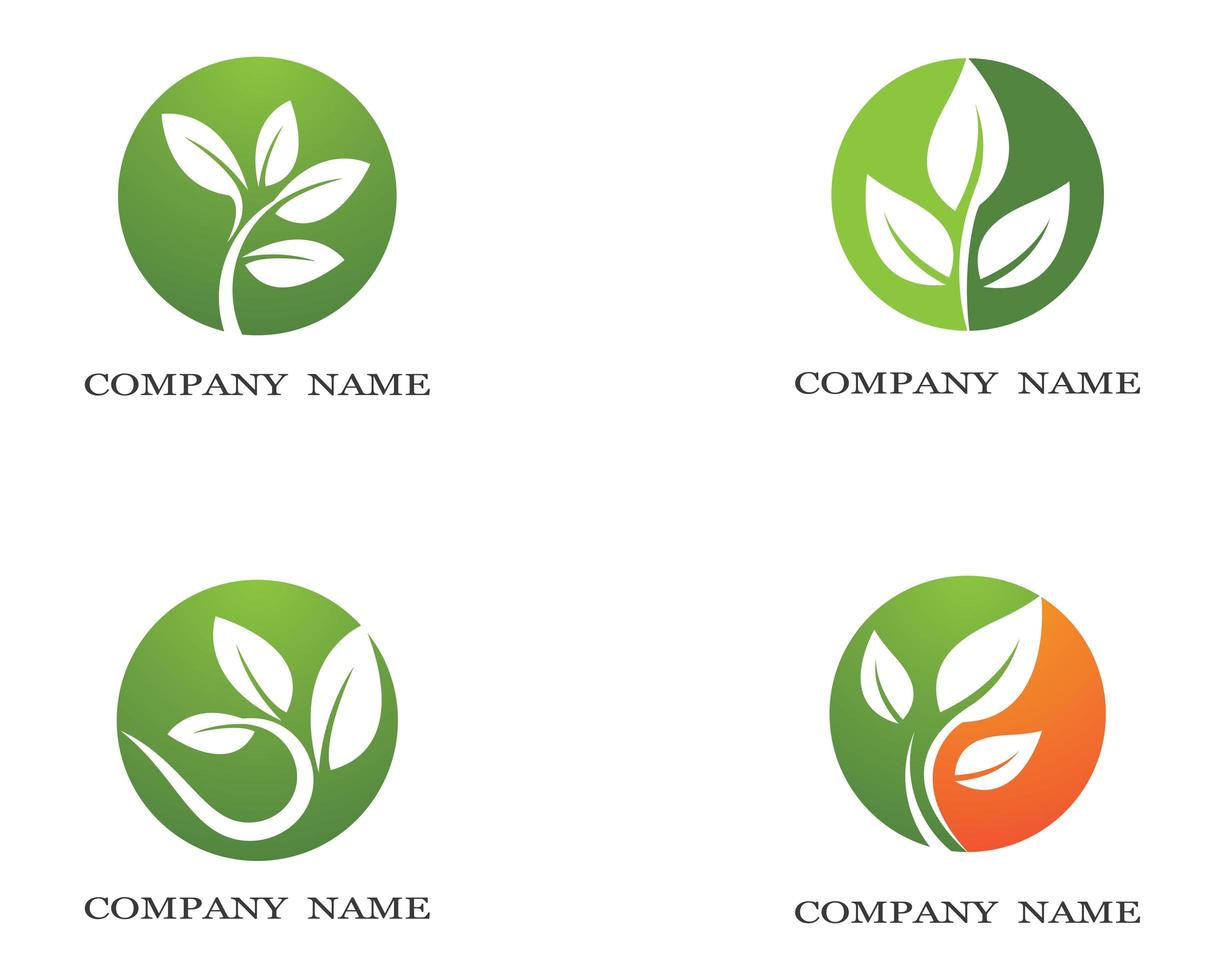 Ecology Circle Logo Icon Set vector