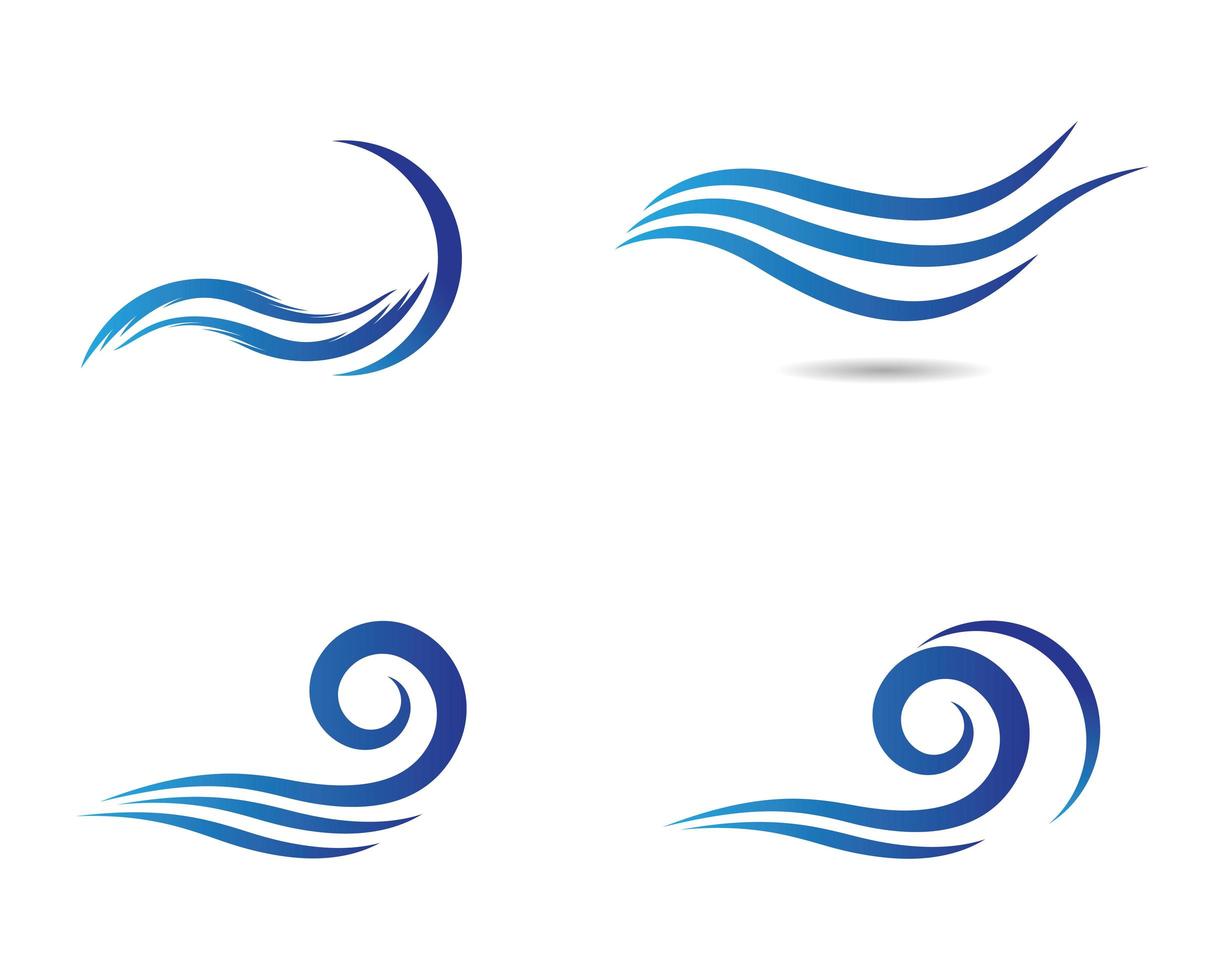 Wave Symbol Icon Set vector