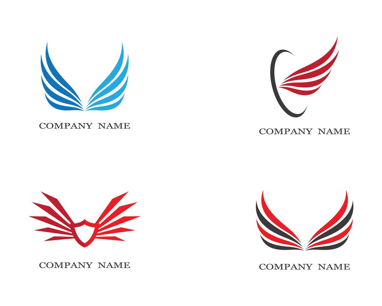 Wings Logo Icons Set vector