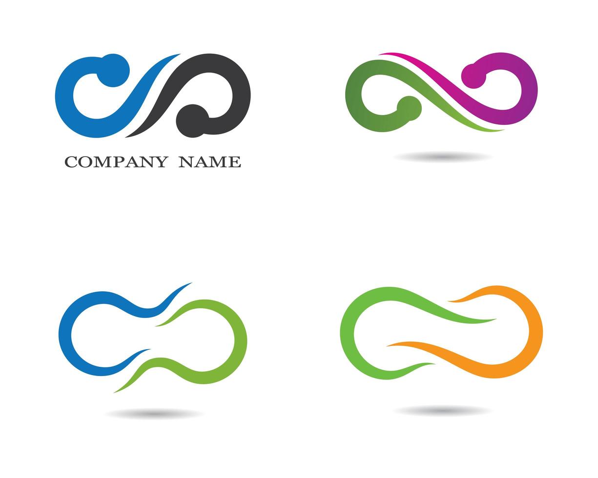 Infinity Symbol and Logo Set Icons vector