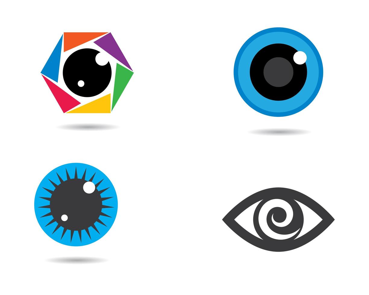 conjunto de logotipo de símbolo de ojo vector