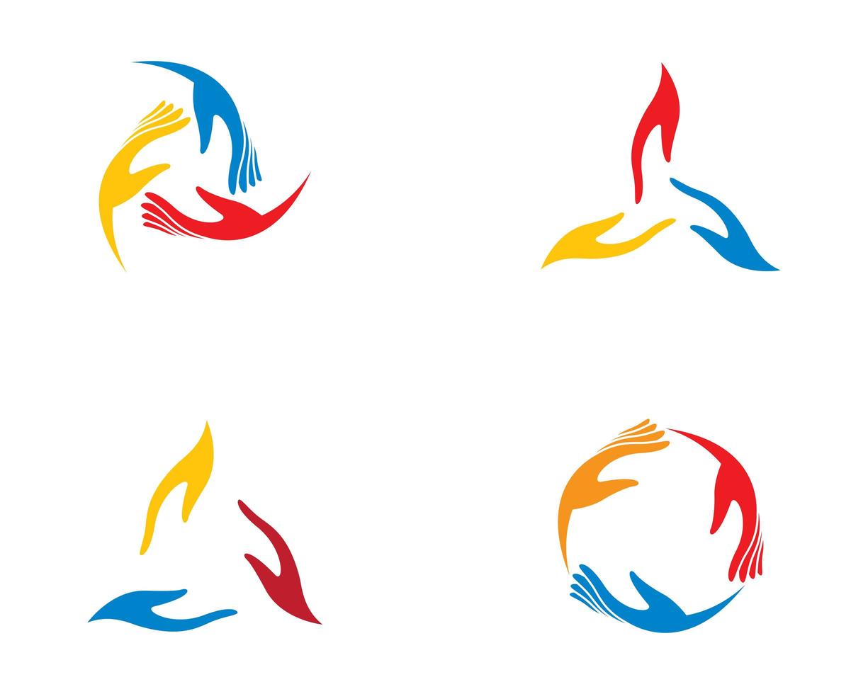 Blue, Yellow, Red Hand Care Icon vector