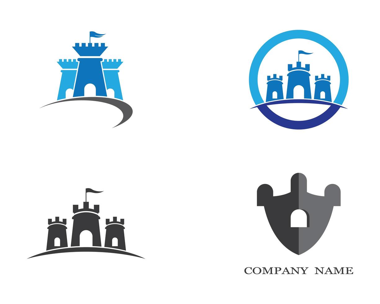 Castle Symbol Icons Set vector