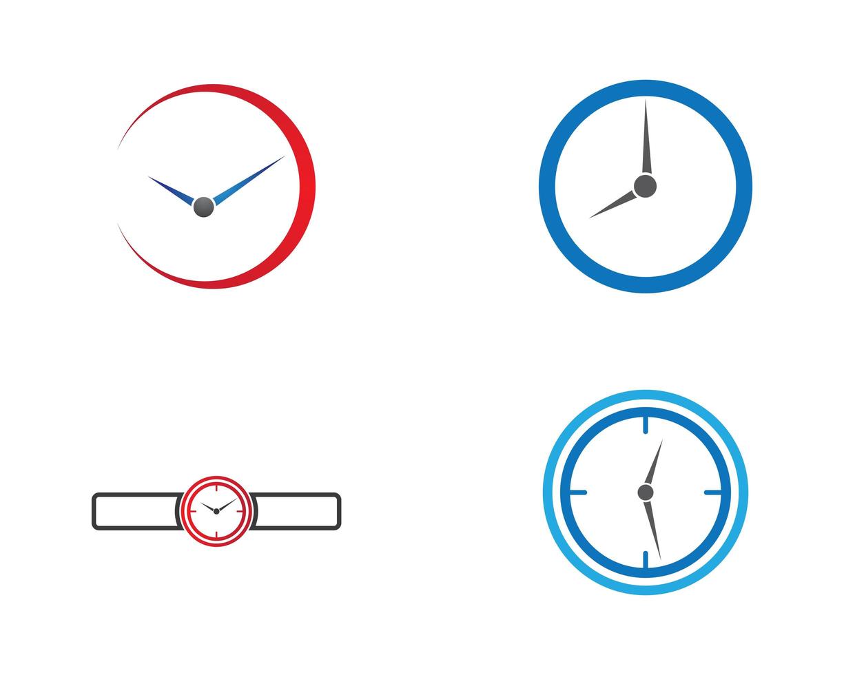 conjunto de logotipo de icono de reloj vector