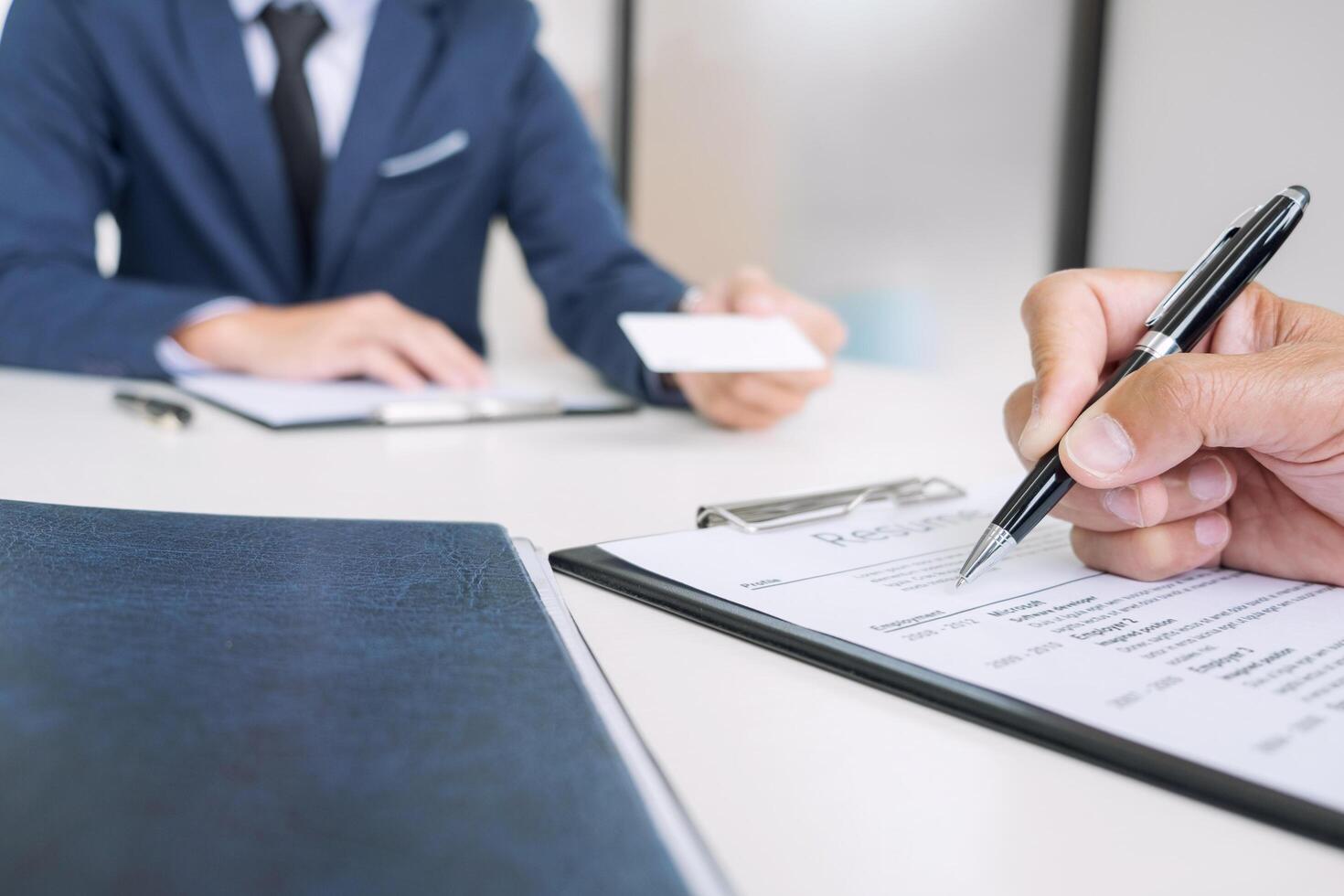 Job interview in office setting photo