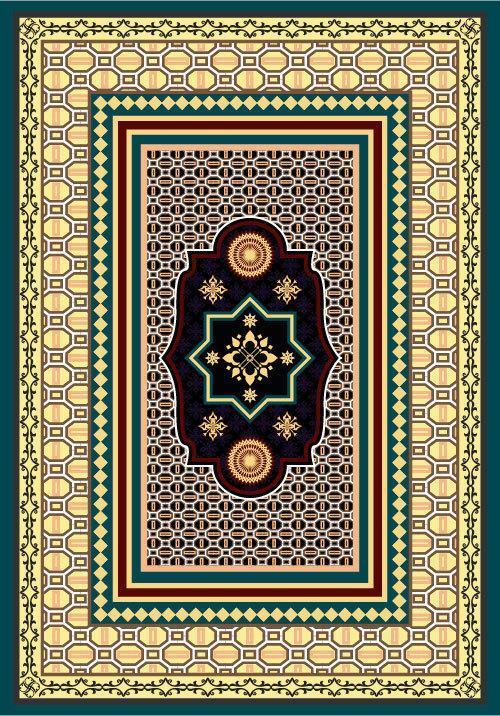 alfombra de diseño con motivos ornamentales vector