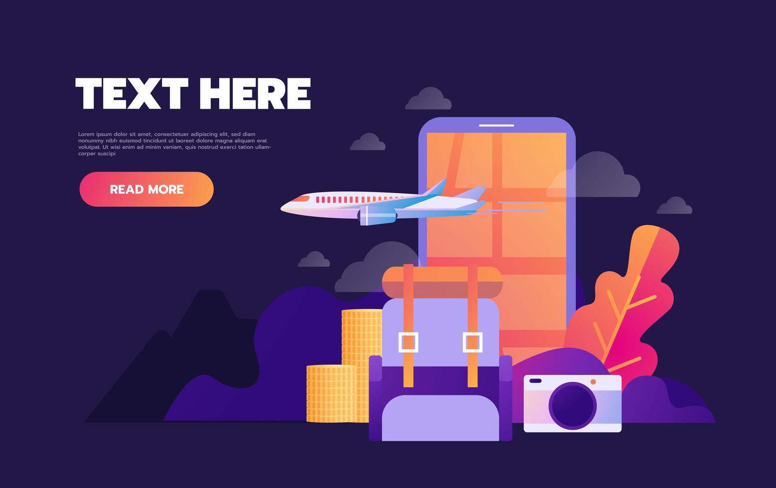 Summer holiday vacation online booking concept vector