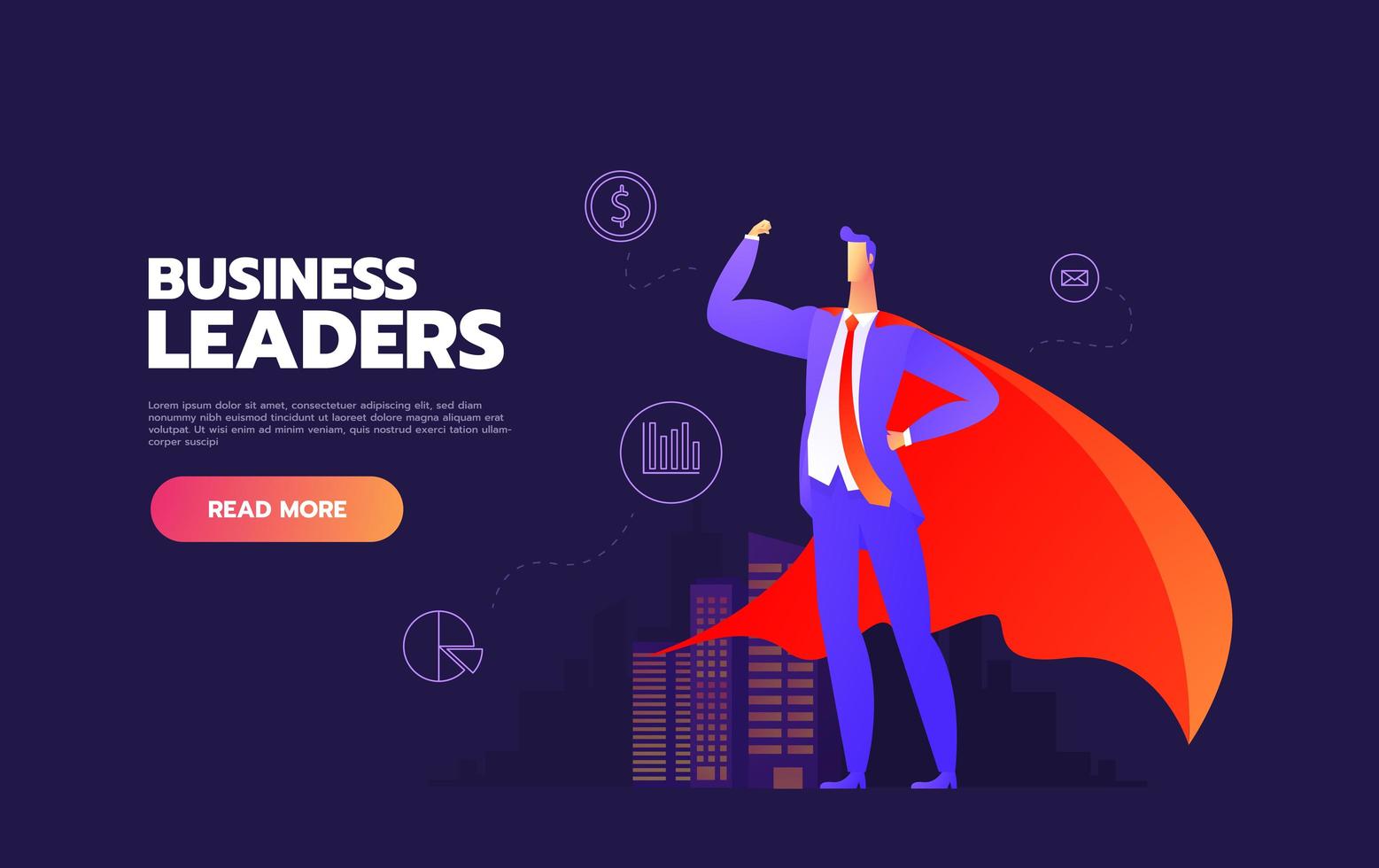 Business leader with cape vector