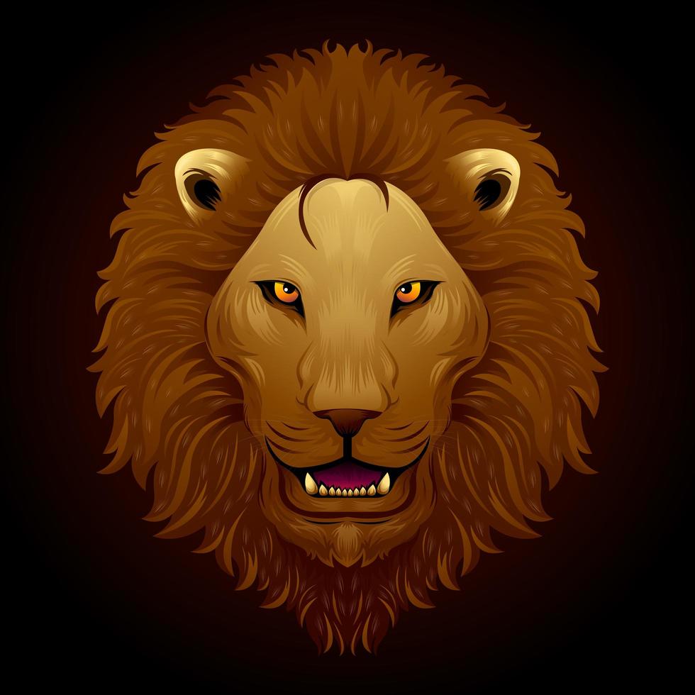 Roaring lion painting vector