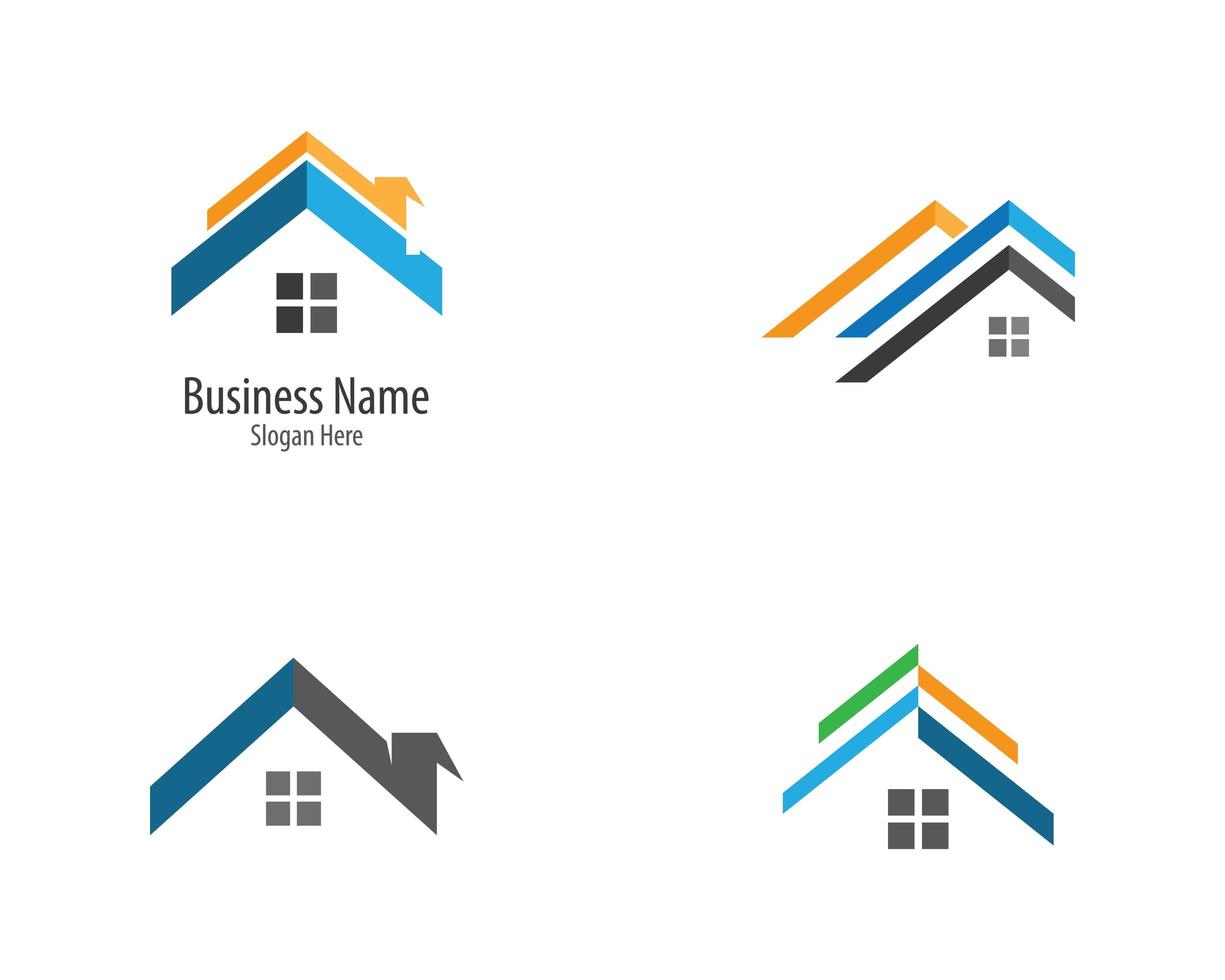 House roof icon set vector