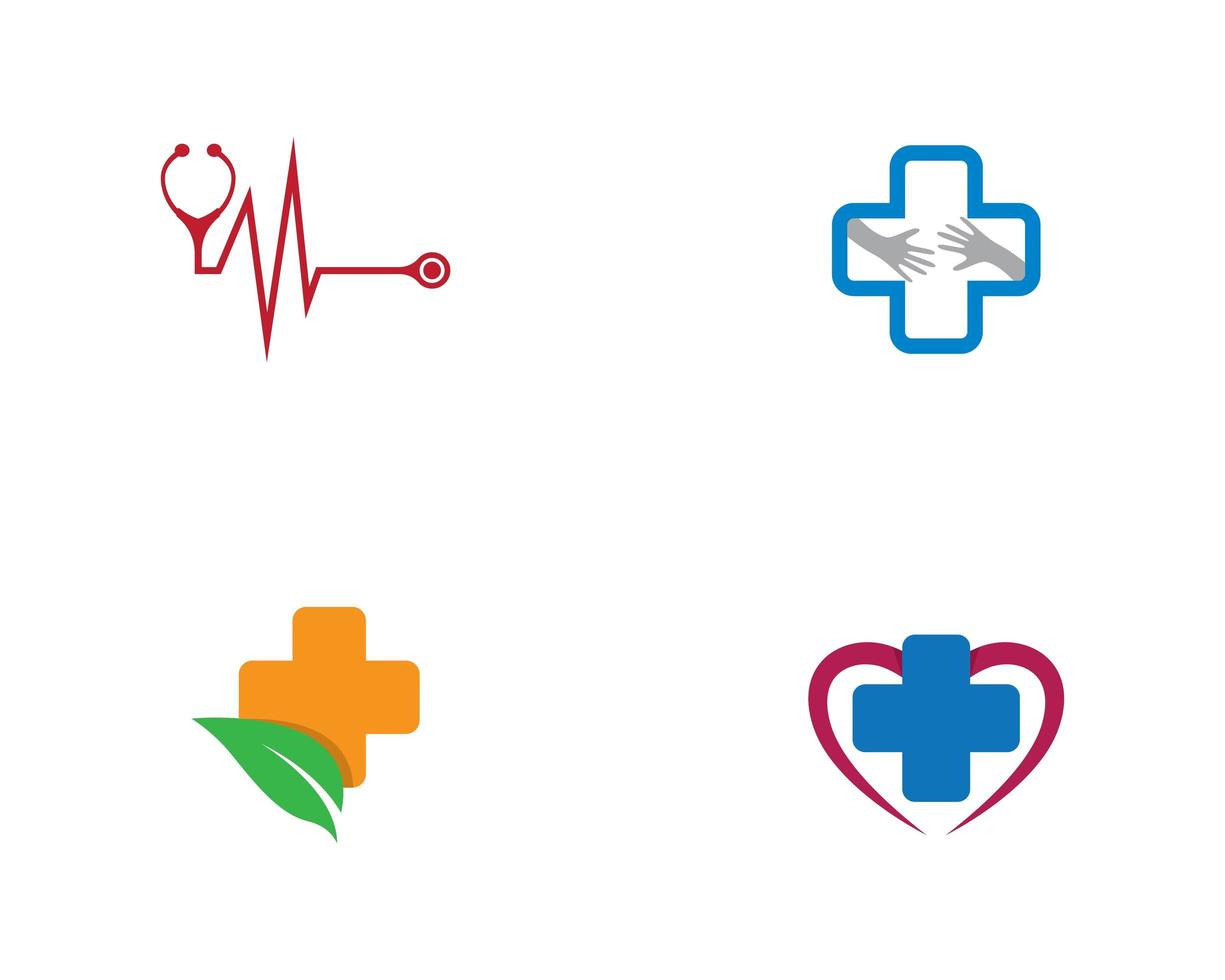 Medical outline logo set design vector