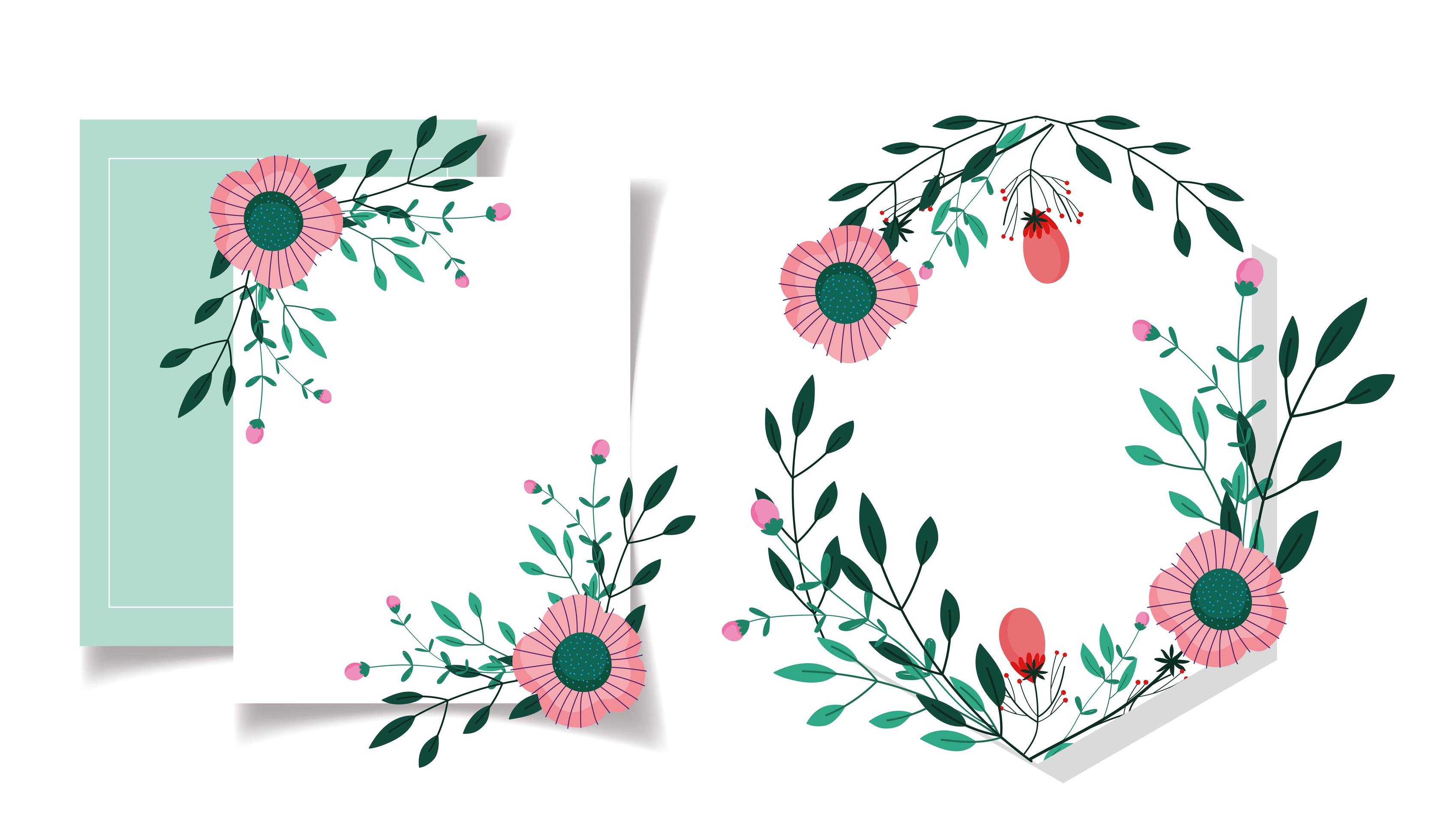 Floral greeting card template 1236601 Vector Art at Vecteezy