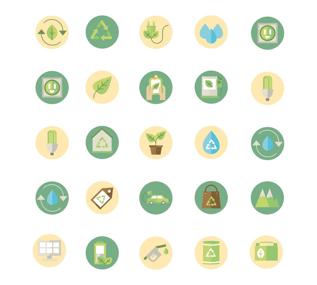 Eco and green energy sign icon set vector