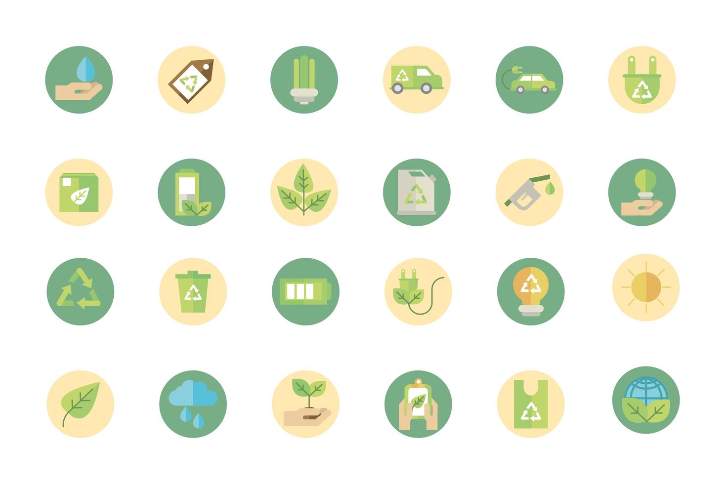 Eco and green energy sign icon collection vector