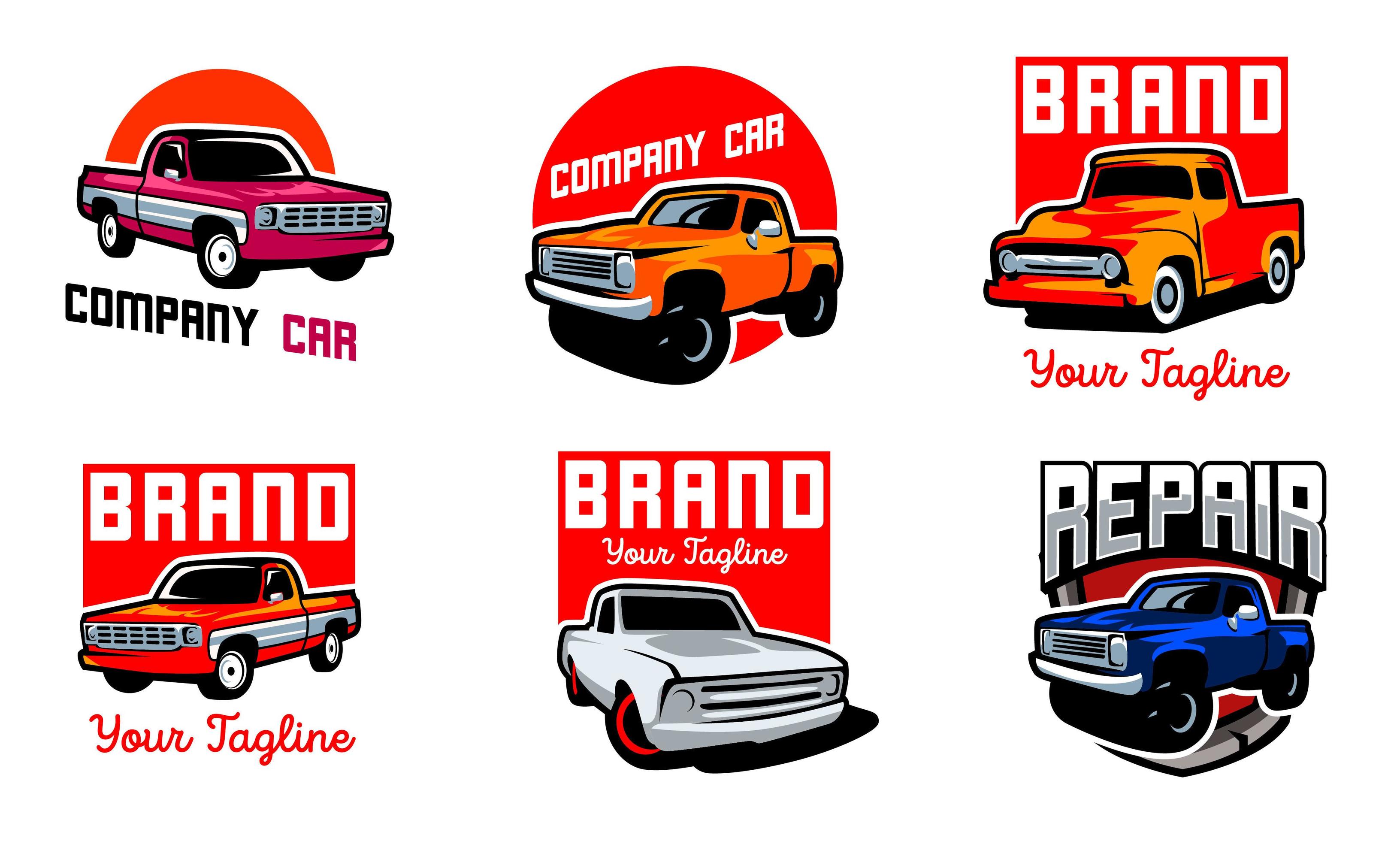 Set of classic truck emblems 1236653 Vector Art at Vecteezy