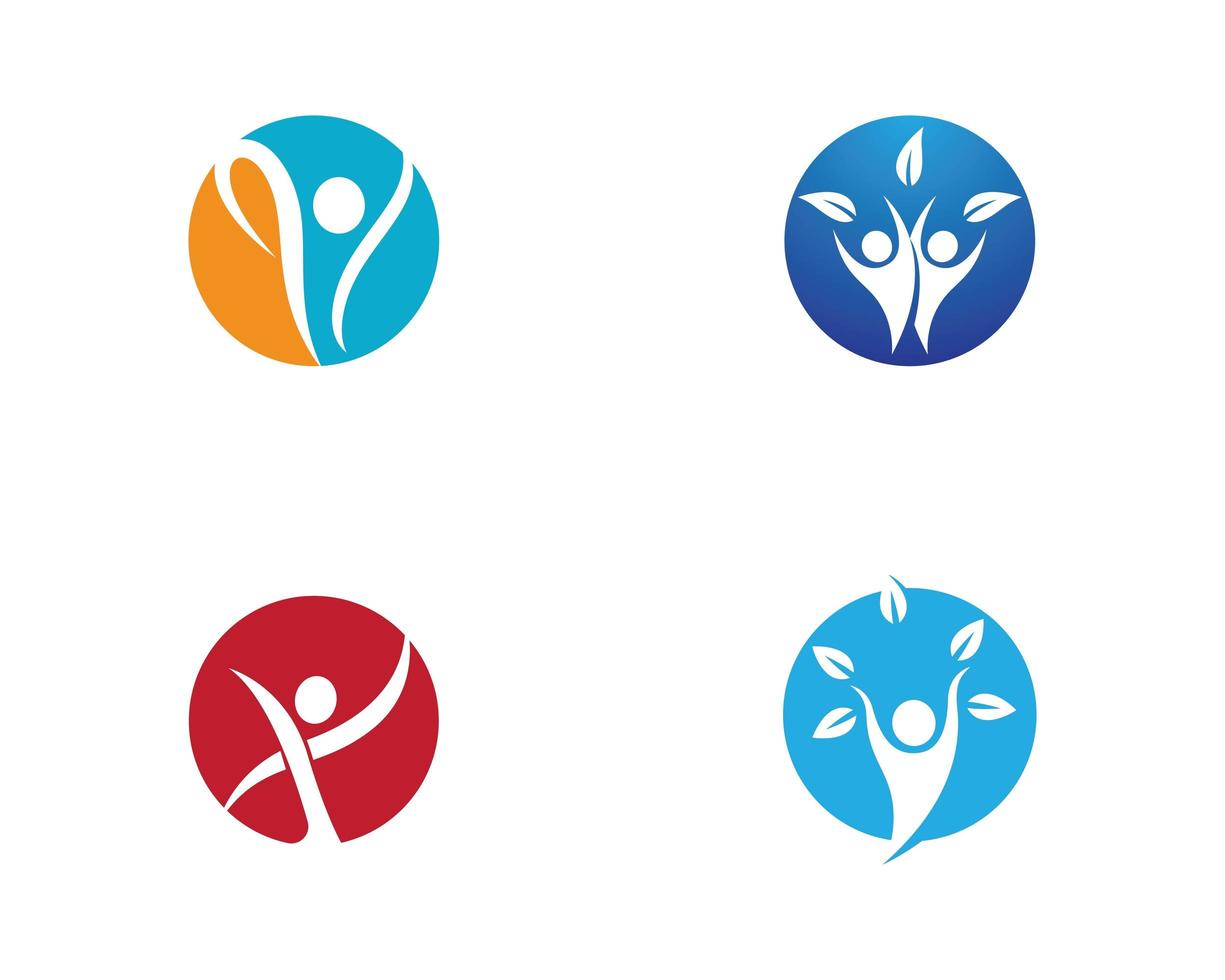Healthy life round logo set vector