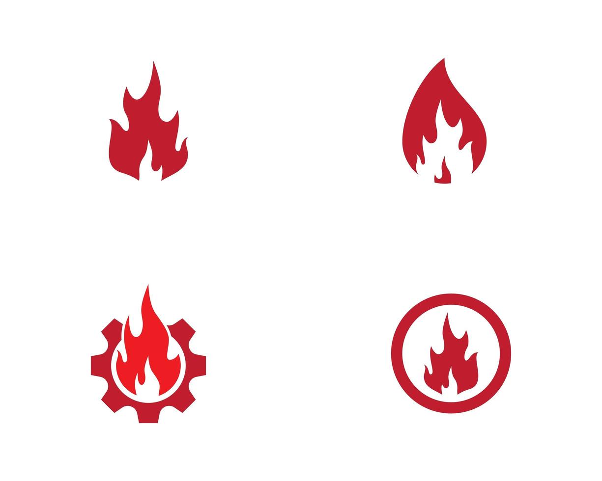 Fire flame logo icon set  vector