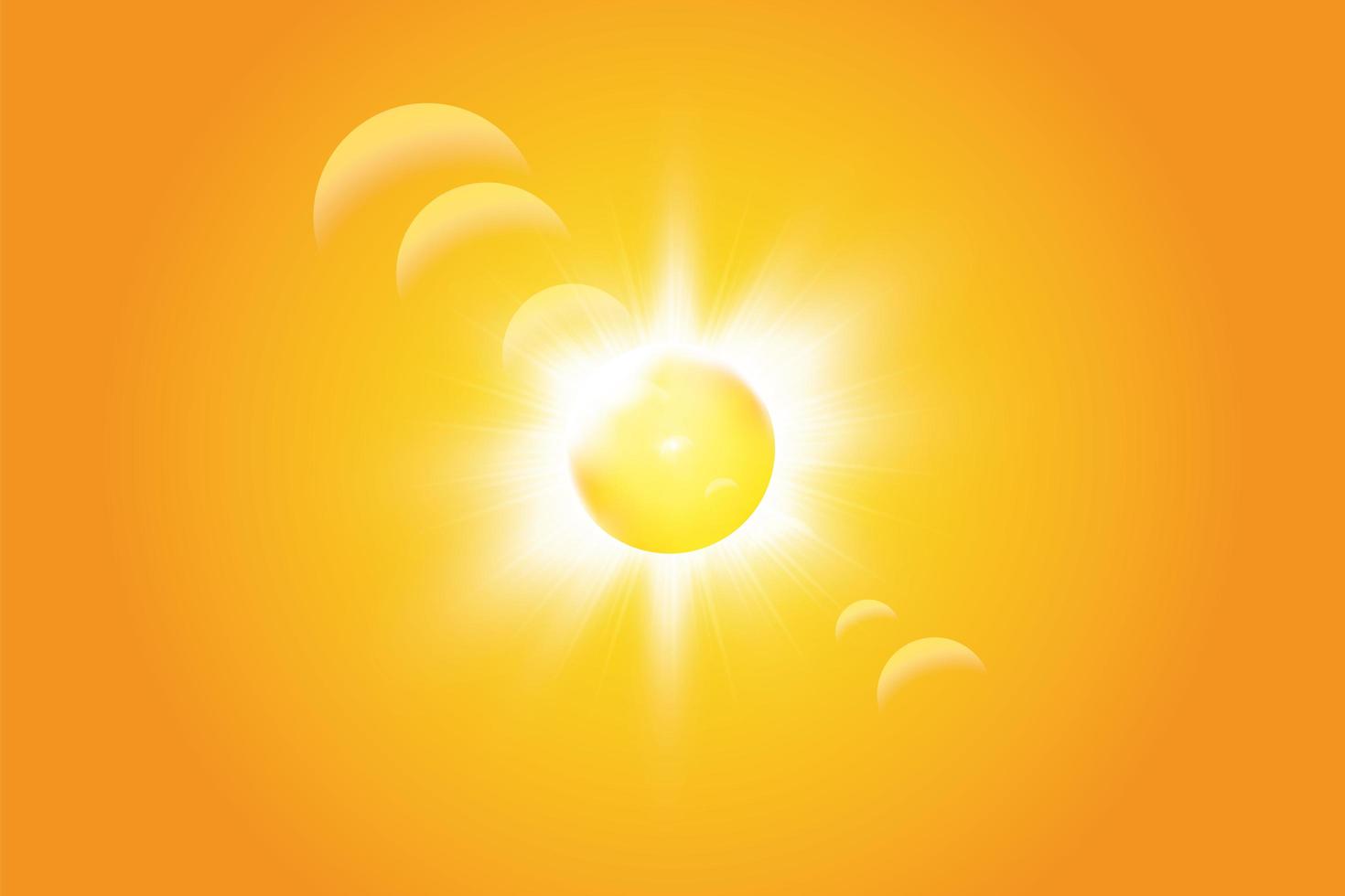 Warm sun on a yellow background vector