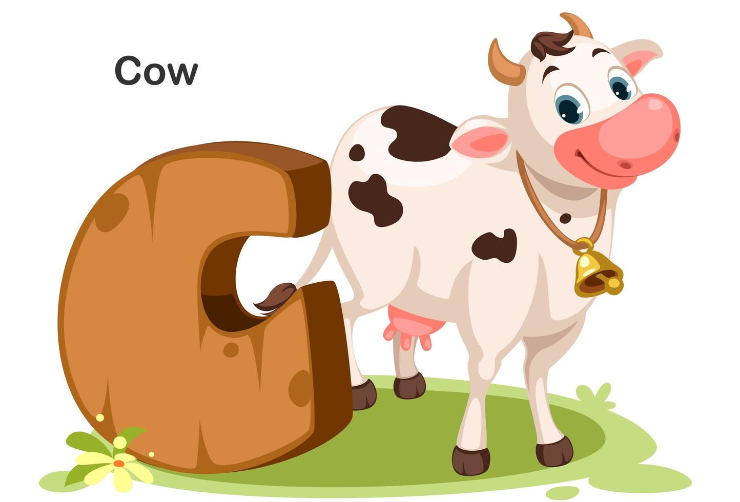 C for Cow vector