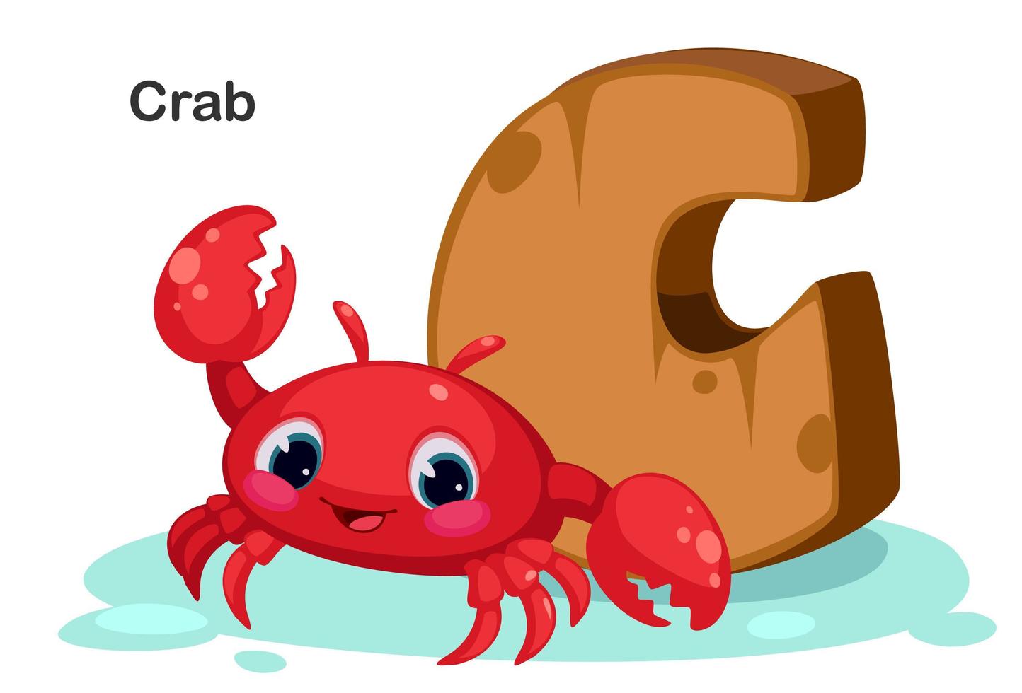 C for Crab vector