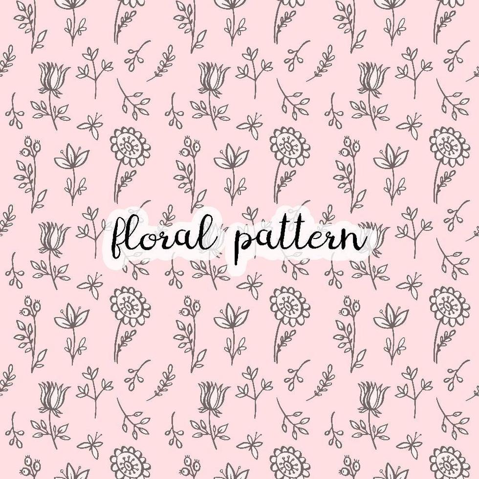 Doodle floral tileable background vector