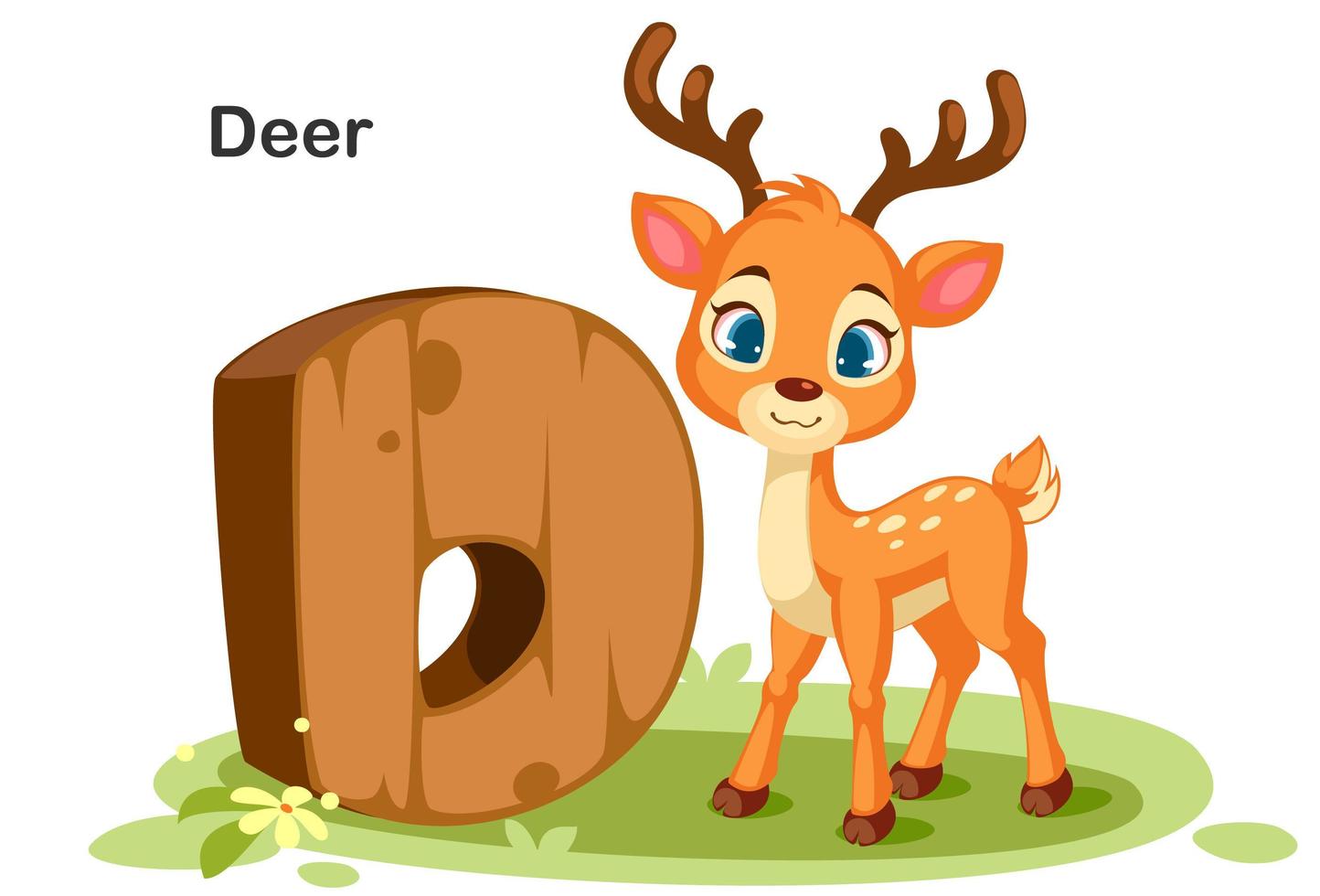 D for Deer vector