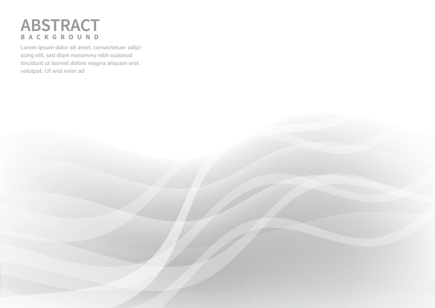 Fondo de curva de color degradado blanco y gris abstracto vector