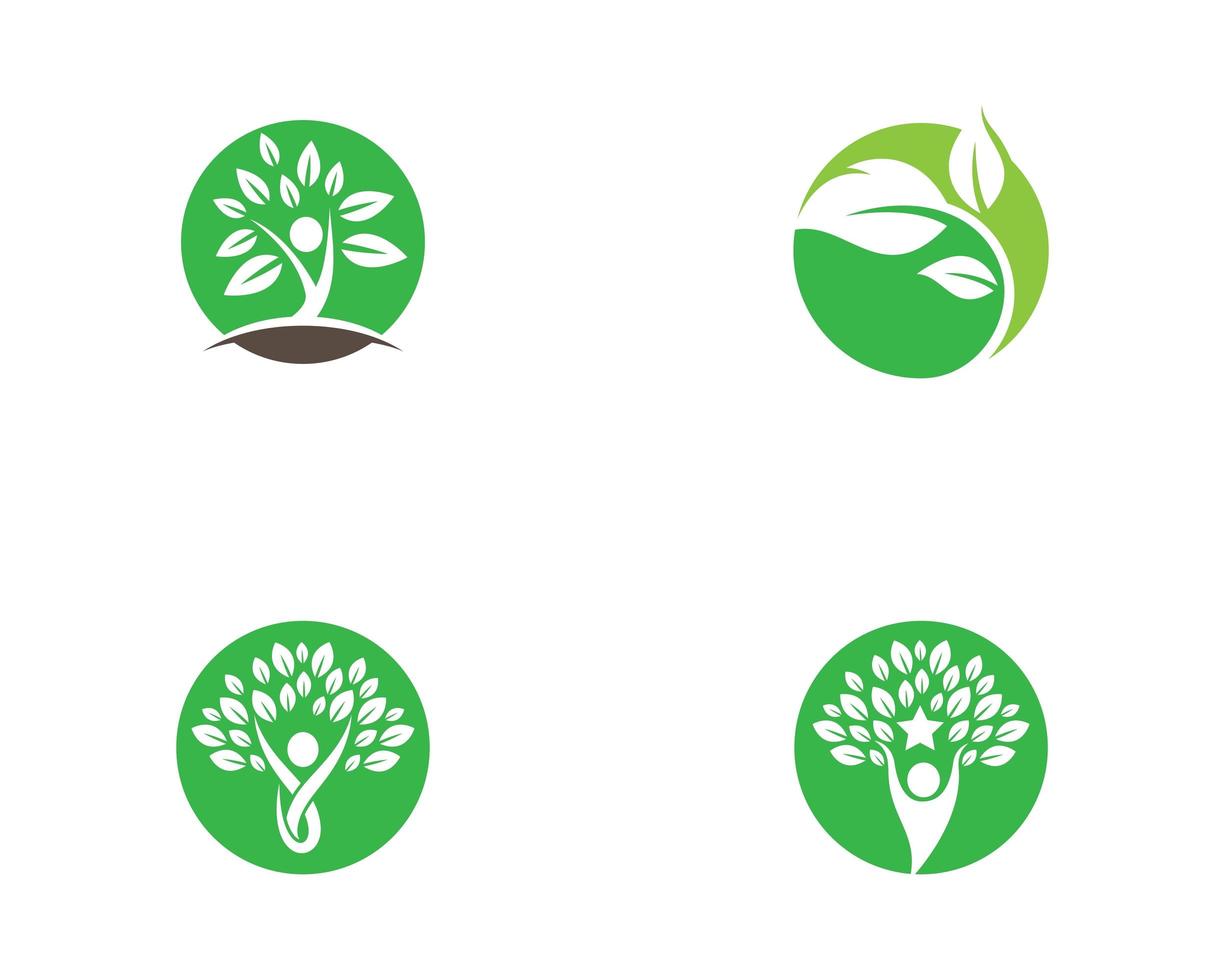 Ecology circle logo icon set  vector