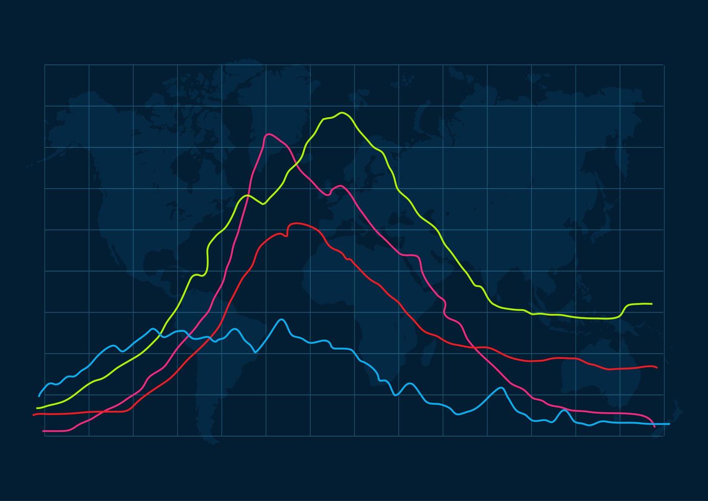 Graph on world map background vector