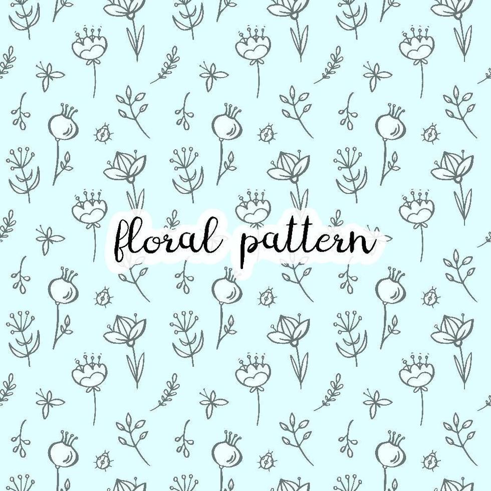 Floral doodle seamless pattern vector