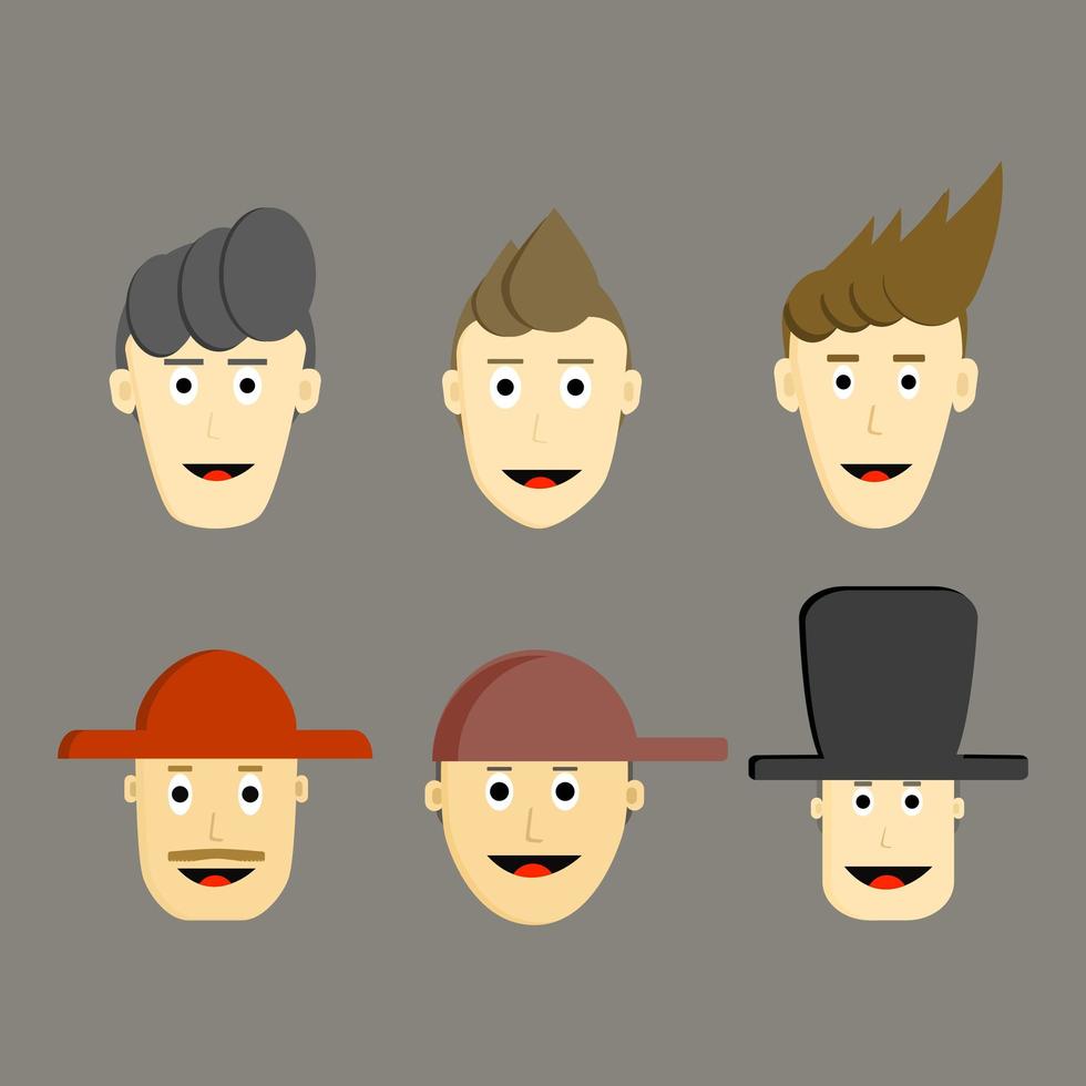 Man's face characters vector