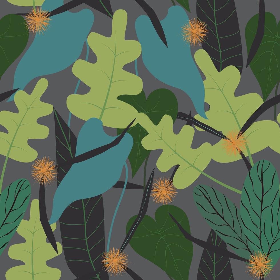 Fresh tropical floral background vector