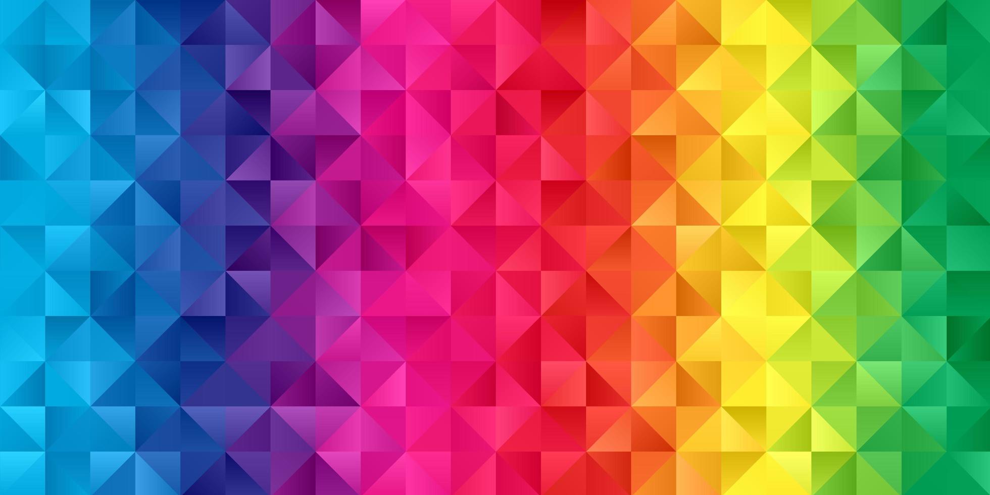 Rainbow coloured low poly banner vector