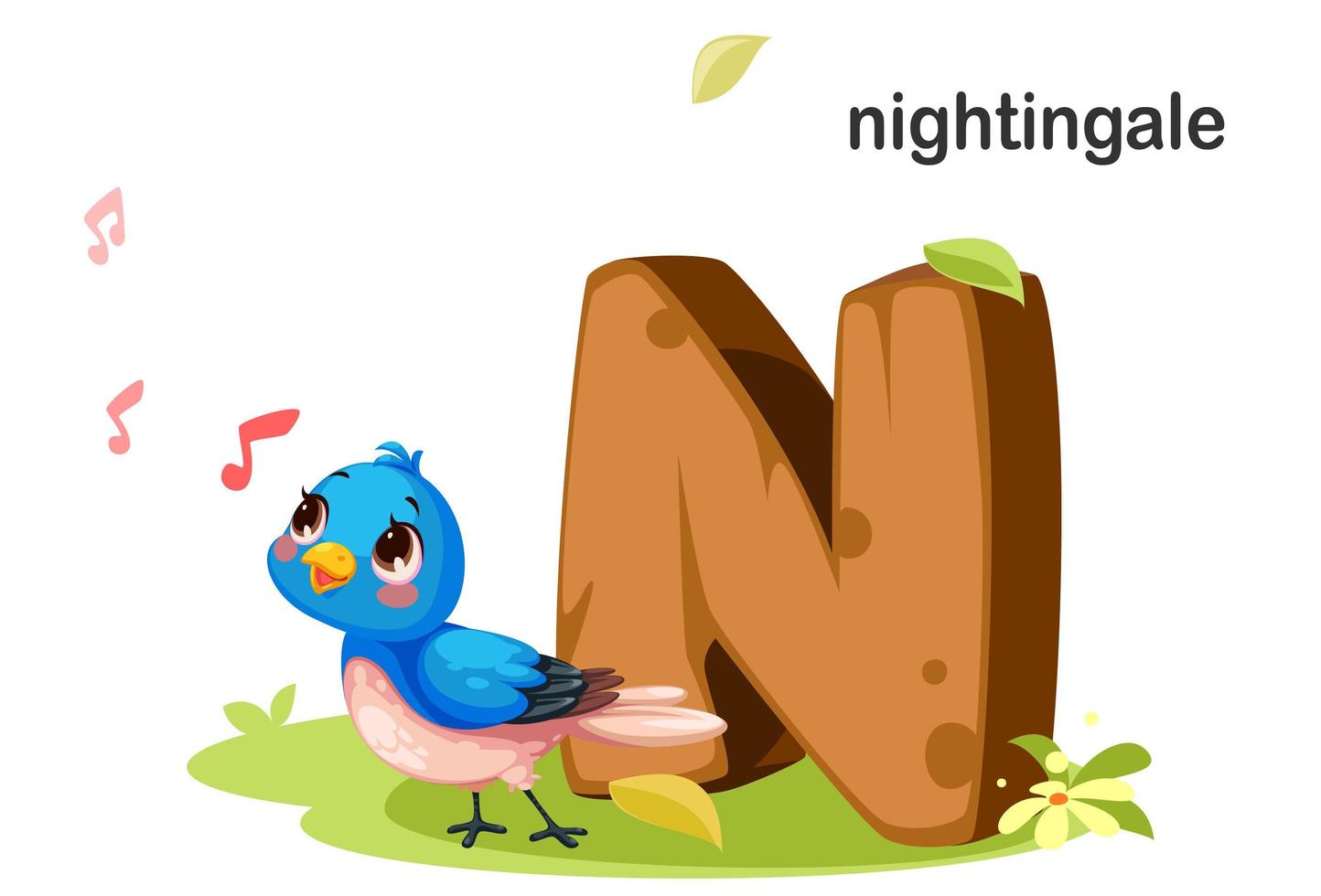 N for Nightigale vector