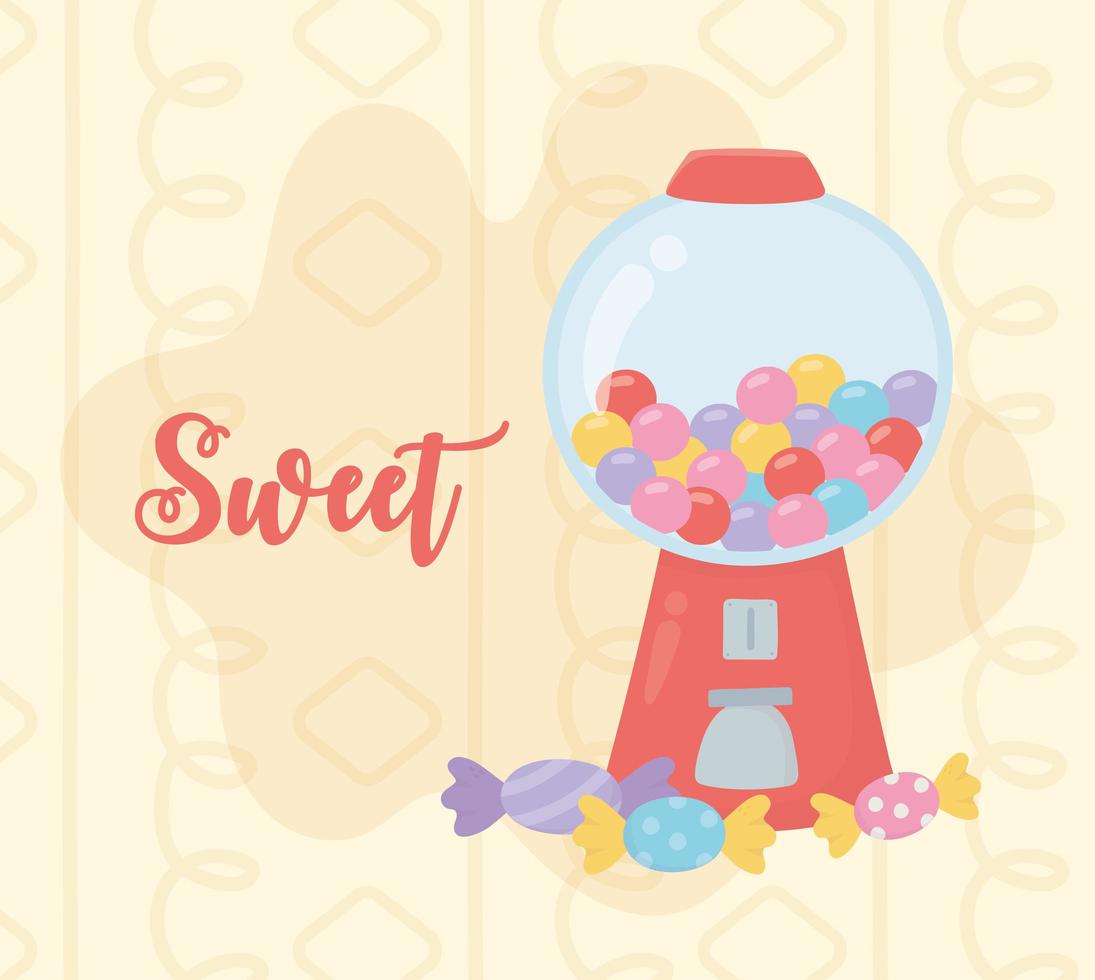 Gum ball machine with pattern background vector