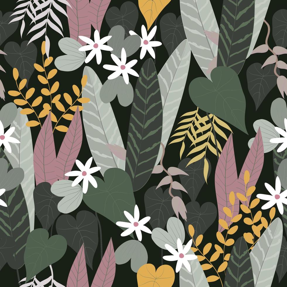 Spring floral in tropical jungle vector