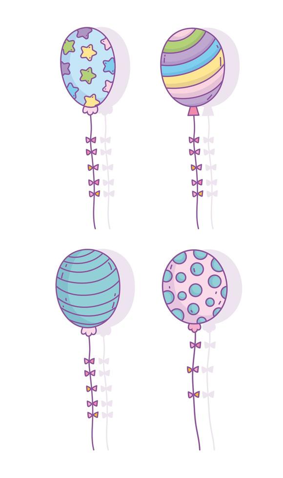 Balloon party set vector