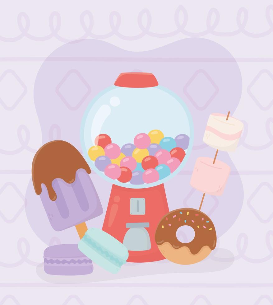 Cute sweets and treats card vector