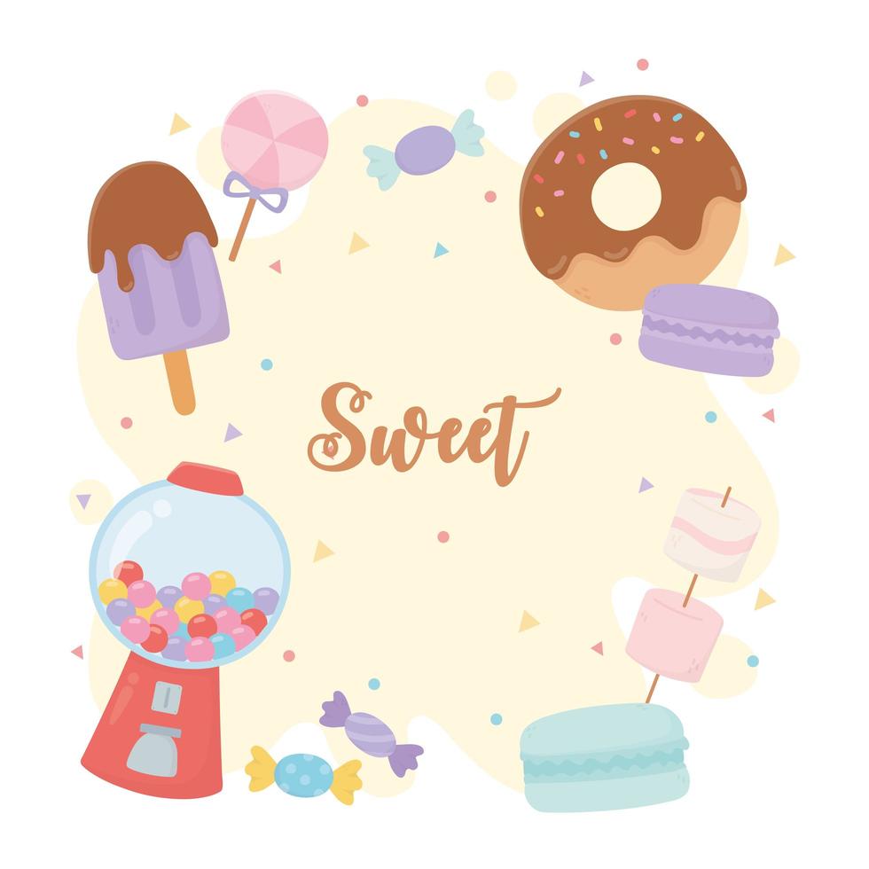 Collection of candies and sweets vector