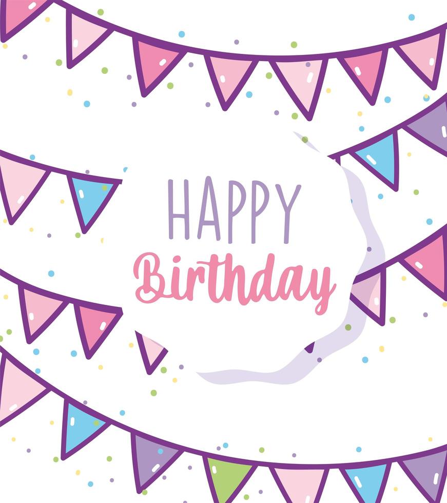 Birthday card with festive garland vector