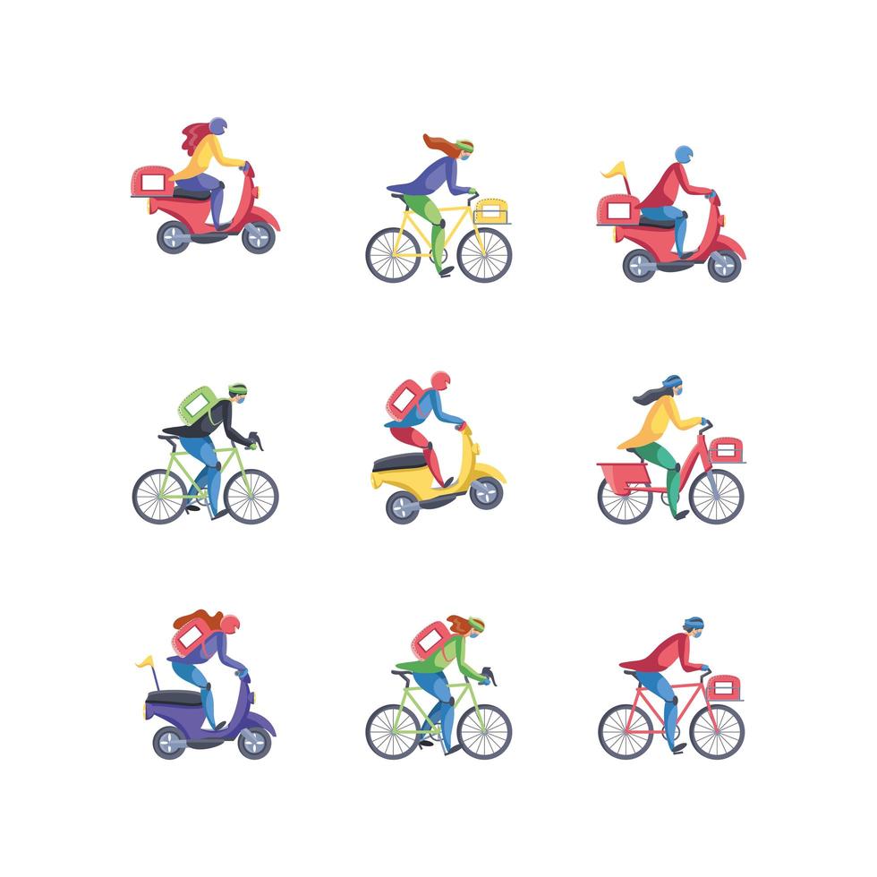 Icons set of delivery online shopping vector