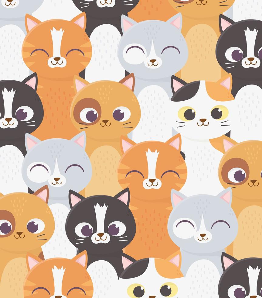 fondo de patrón de gatos vector