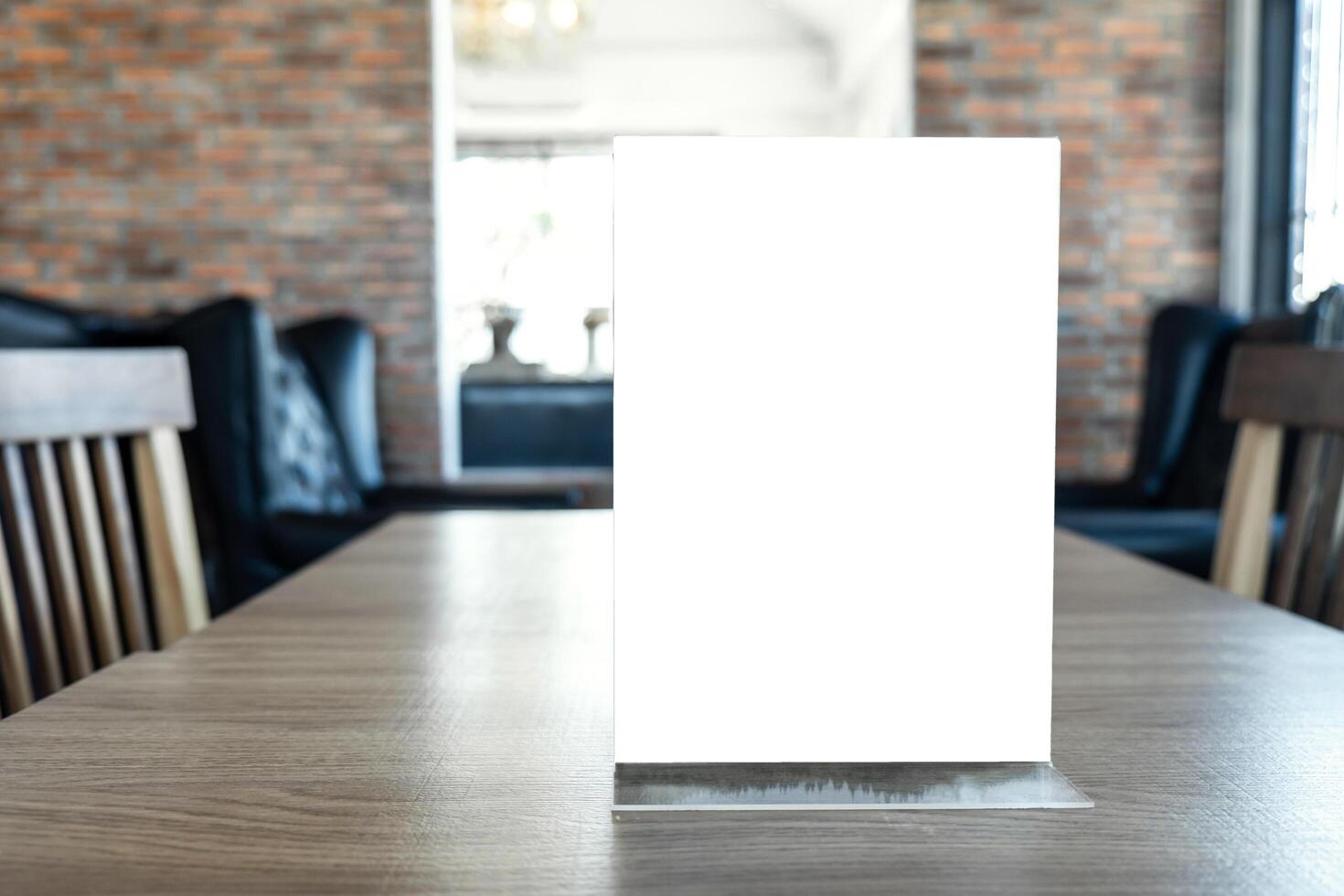 Blank screen mock up menu  photo