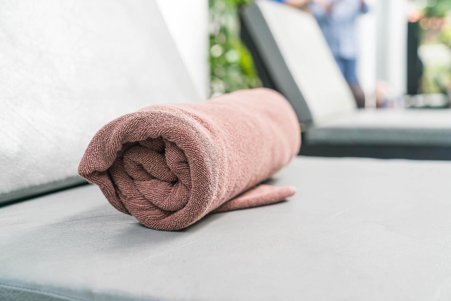 Pool towel on on a chair photo