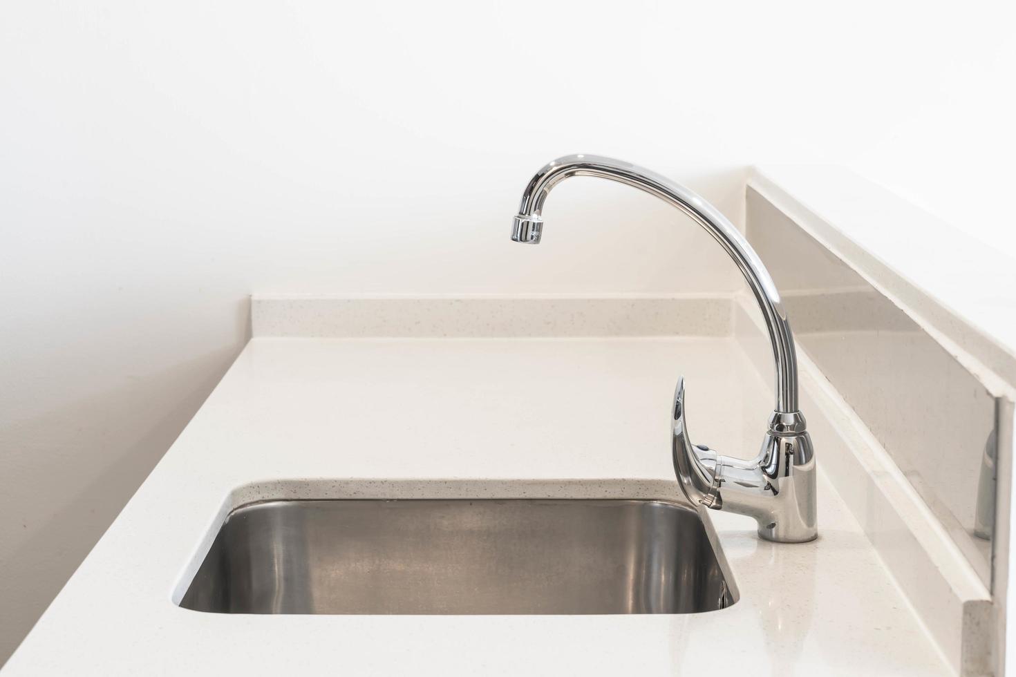 Faucet sink and water tab decoration in kitchen room photo