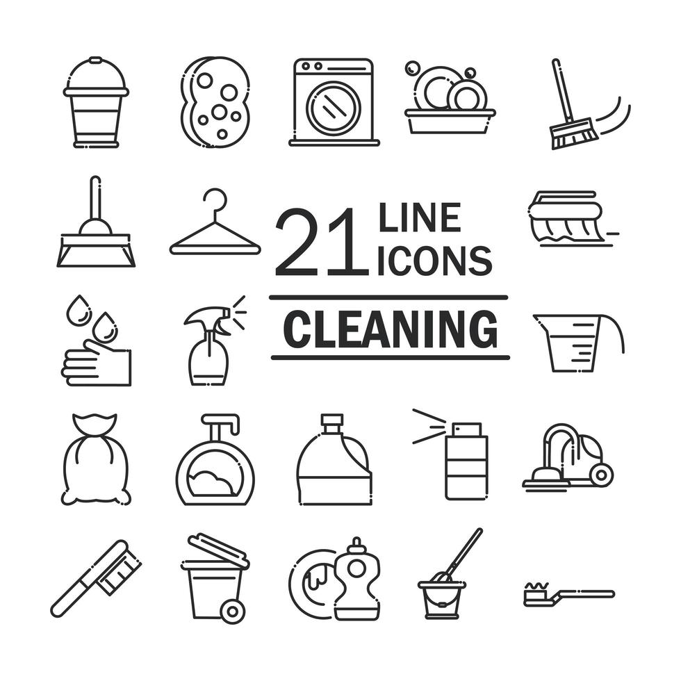 Hygiene and cleaning services icons set vector