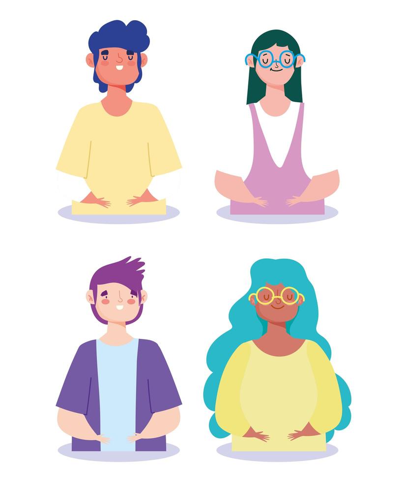 Flat design diverse characters  vector