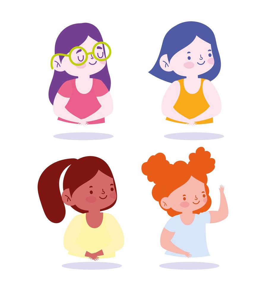 Little girls character set vector