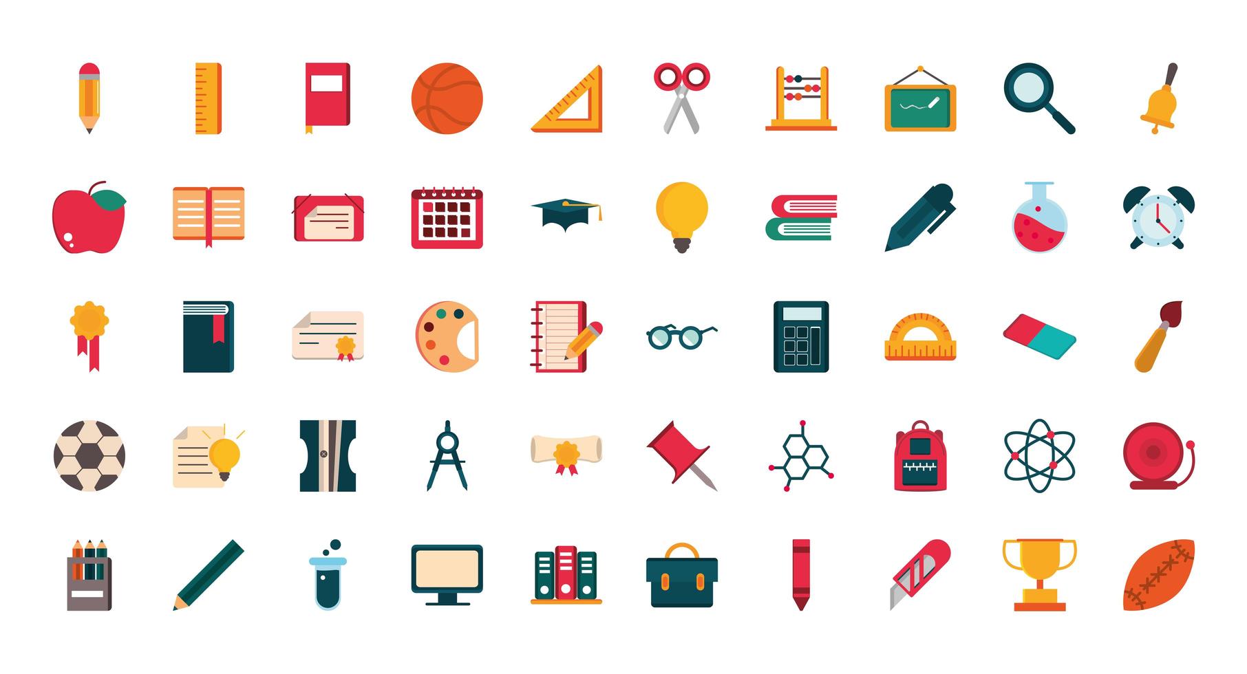 School and education icons set vector